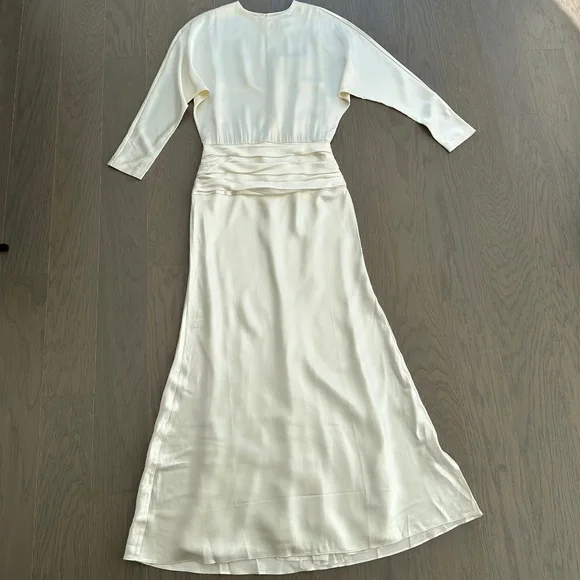Reformation ESMEE White Ivory Silk Maxi Dress Wedding Long Sleeve with Tags - 2 - Picture 2 of 13